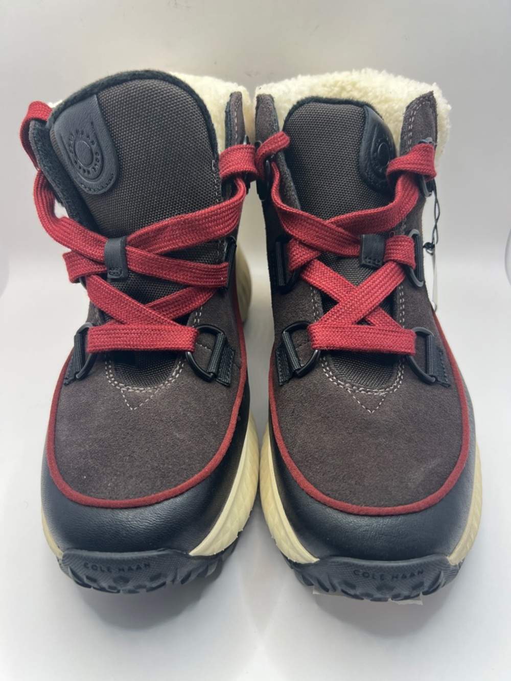 Cole Haan Brown and Red Lace-Up Women's Boots